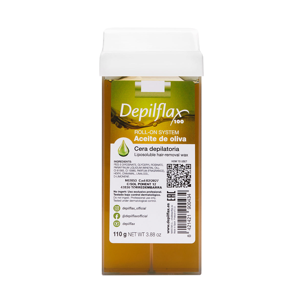 Depilflax 100 depilatory wax roll olive 110g