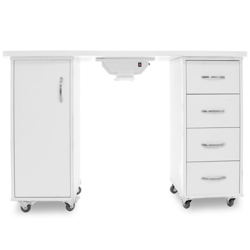 Desk 2027 white two cabinets with an absorber
