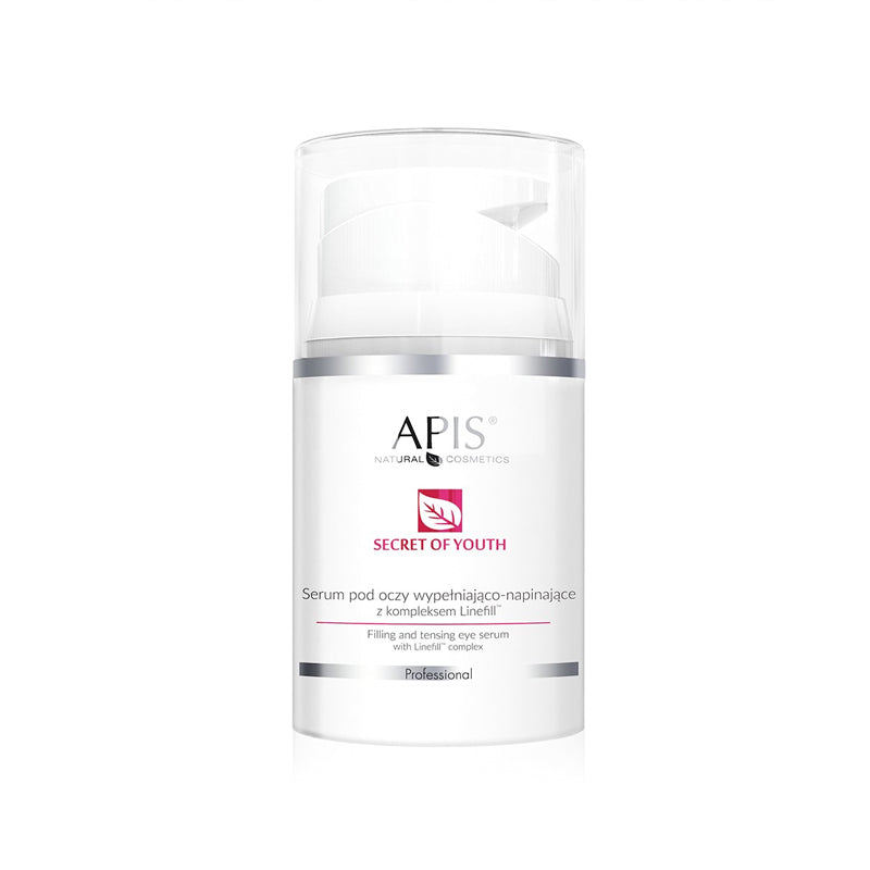 Apis secret of youth, a filling and smoothing eye serum with a 50ml linefill complex
