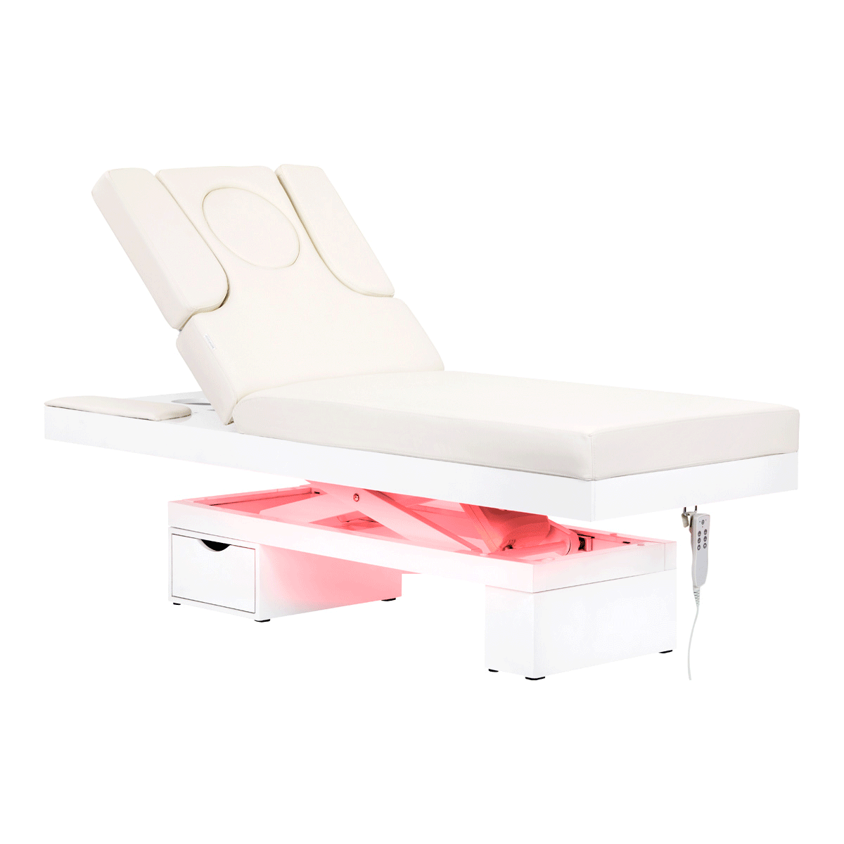 Spa cosmetic couch azzurro 815b in shiny white