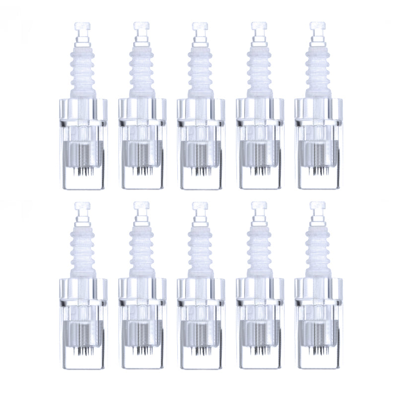 10 pieces of replacement cartridges for the microneedle pen and 12 needles