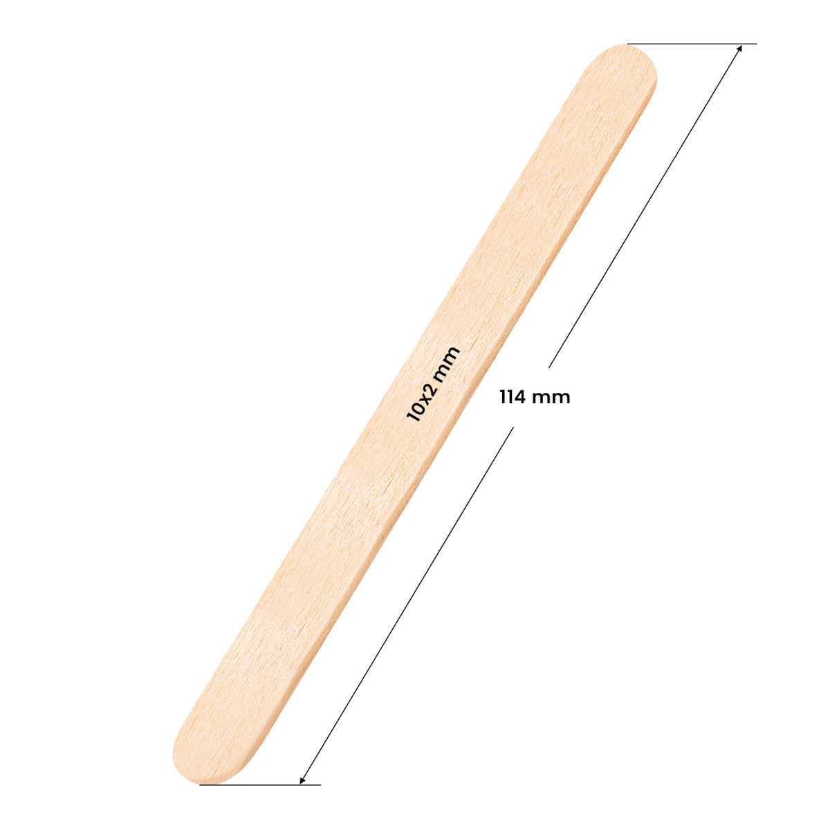 Wooden spatula medium 114x10x2mm - 100 pieces