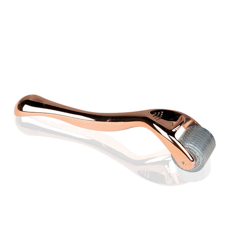 Derma roller for mesotherapy rose gold 1.0mm 192 titanium needles