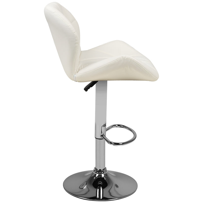 Bar stool m01 quilted adjustable white