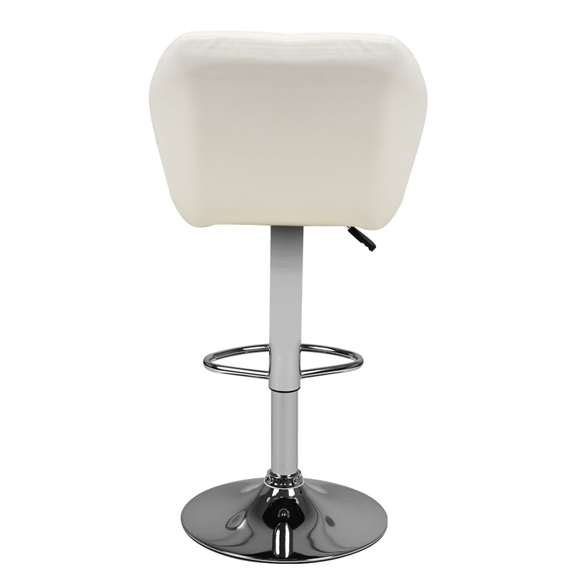 Bar stool m06 quilted adjustable white