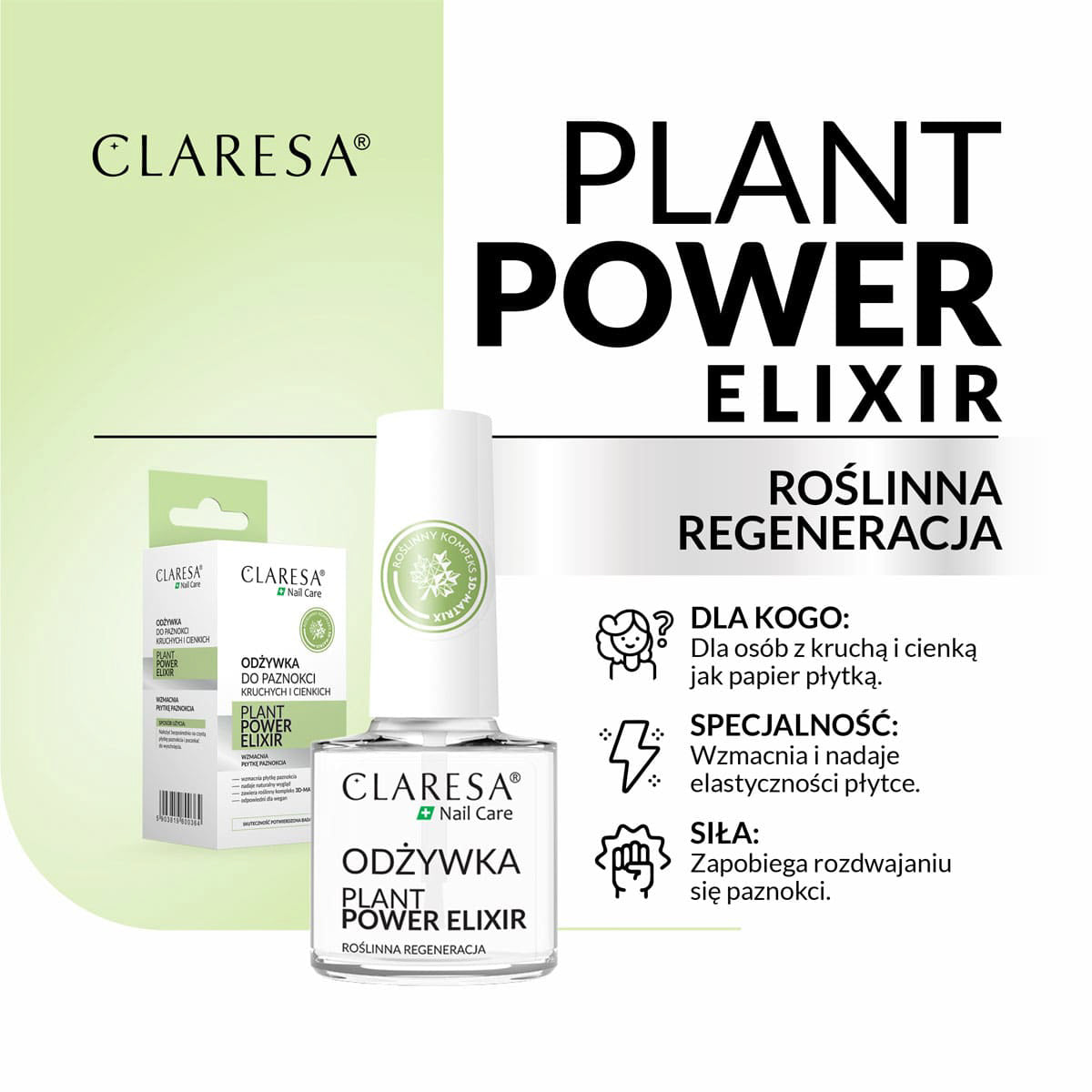 CLARESA Plant Power Elixir nail conditioner 5 g