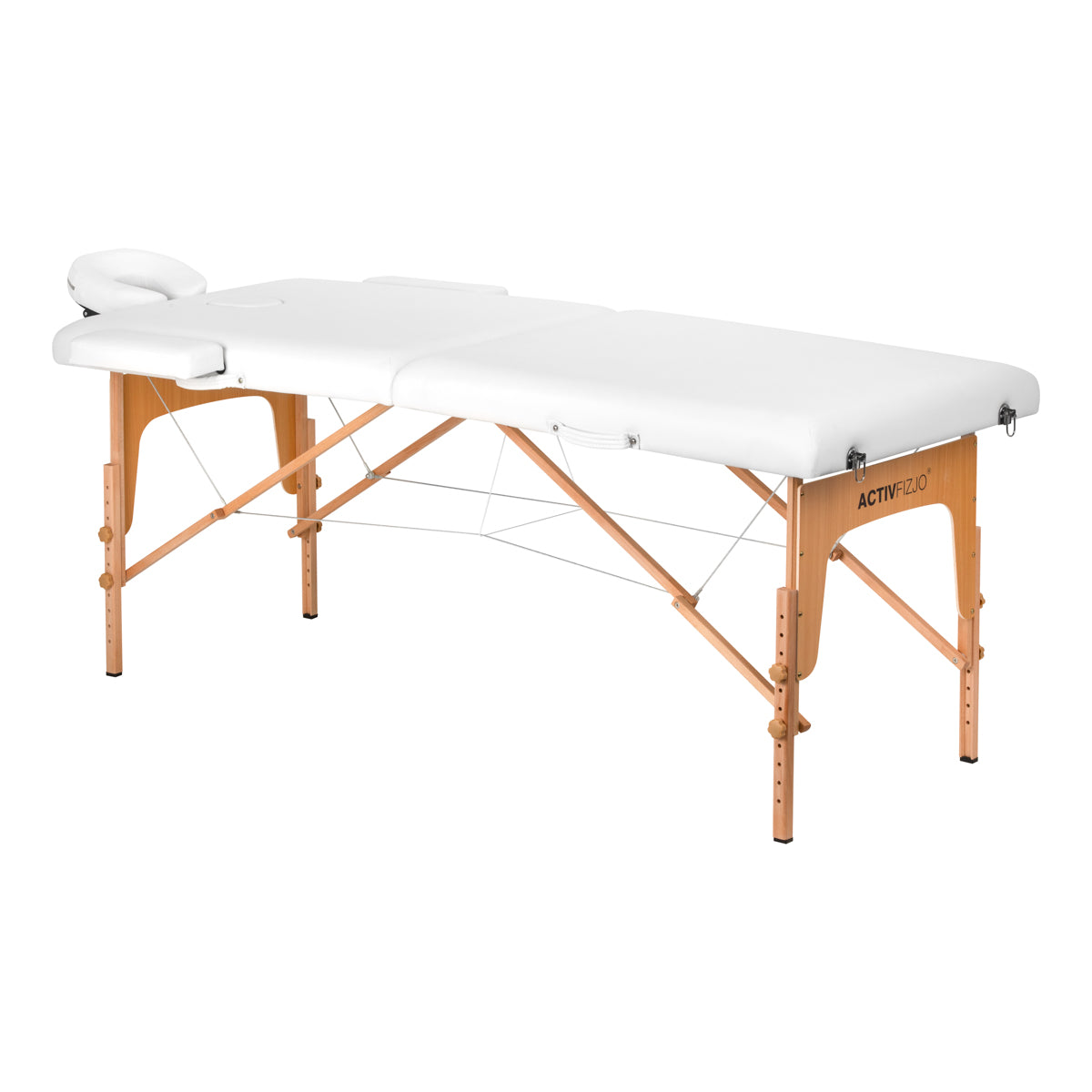 WOODEN FOLDING MASSAGE TABLE COMFORT ACTIV FIZJO LUX 2-SECTIONS 190X70 WHITE