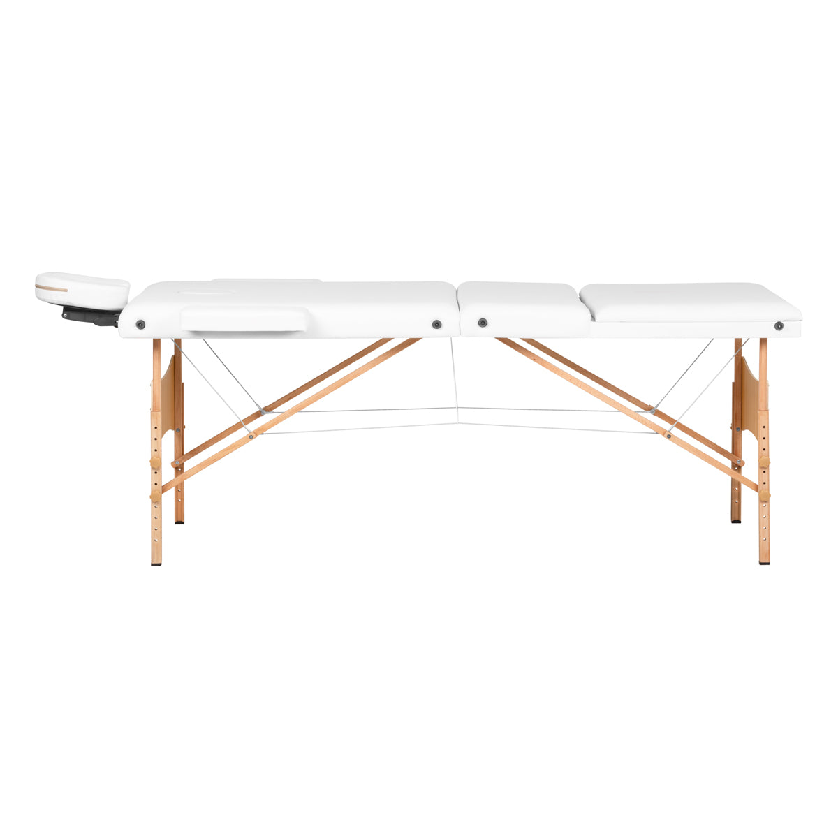 WOODEN FOLDING TABLE FOR MASSAGE COMFORT ACTIVFIZJO LUX 3 SECTIONS 190X70 WHITE