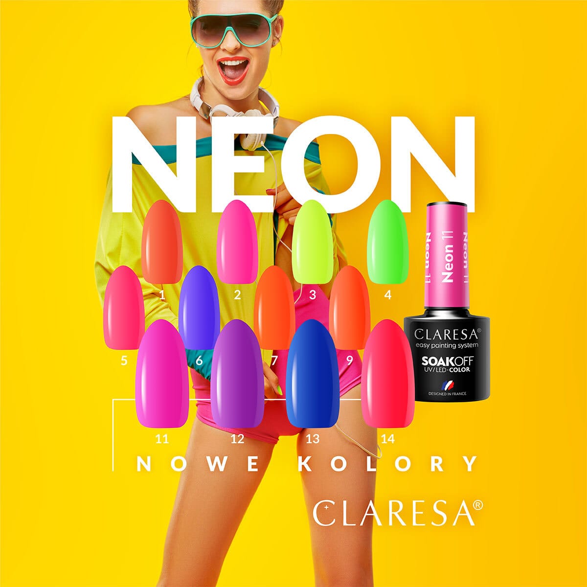 CLARESA Hybrid nail polish NEON 14 -5g