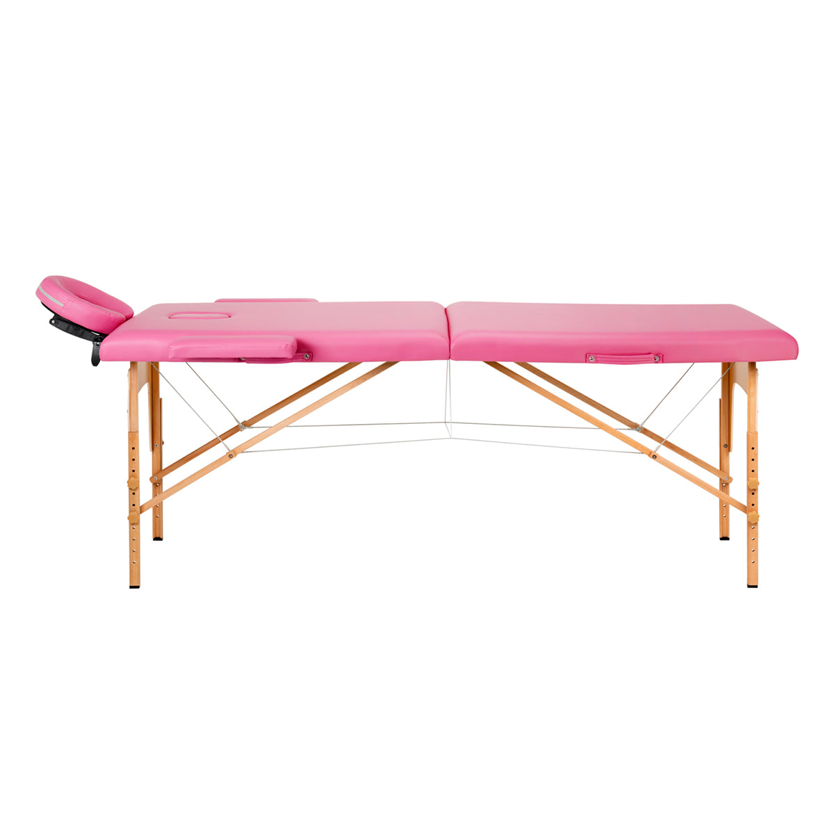 Folding massage table wooden Activ Fizjo comfort 2 segment pink