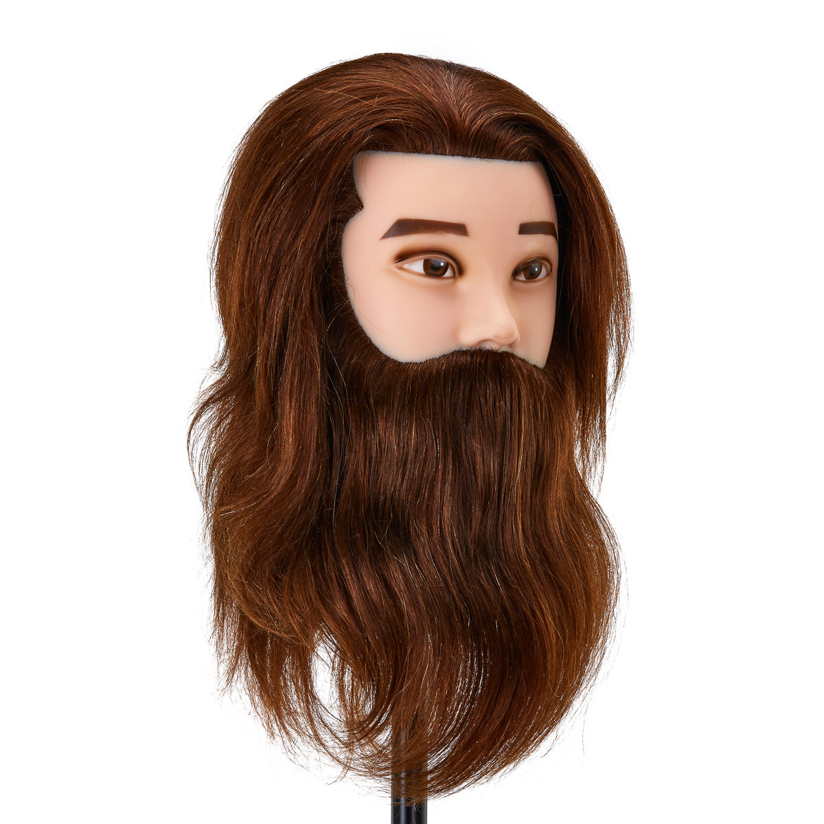 Gabbiano WZ4 training head with beard, natural hair, color 4#, length 8"+6"