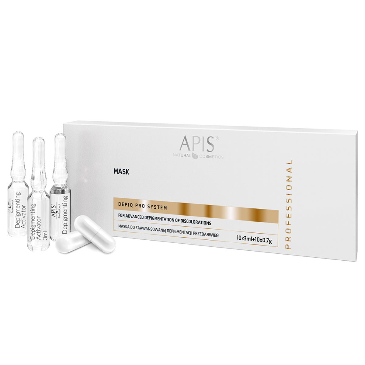 APIS DEPIQ PRO SYSTEM Mask for advanced depigmentation of hyperpigmentation, 10x3ml + 10x0,7g