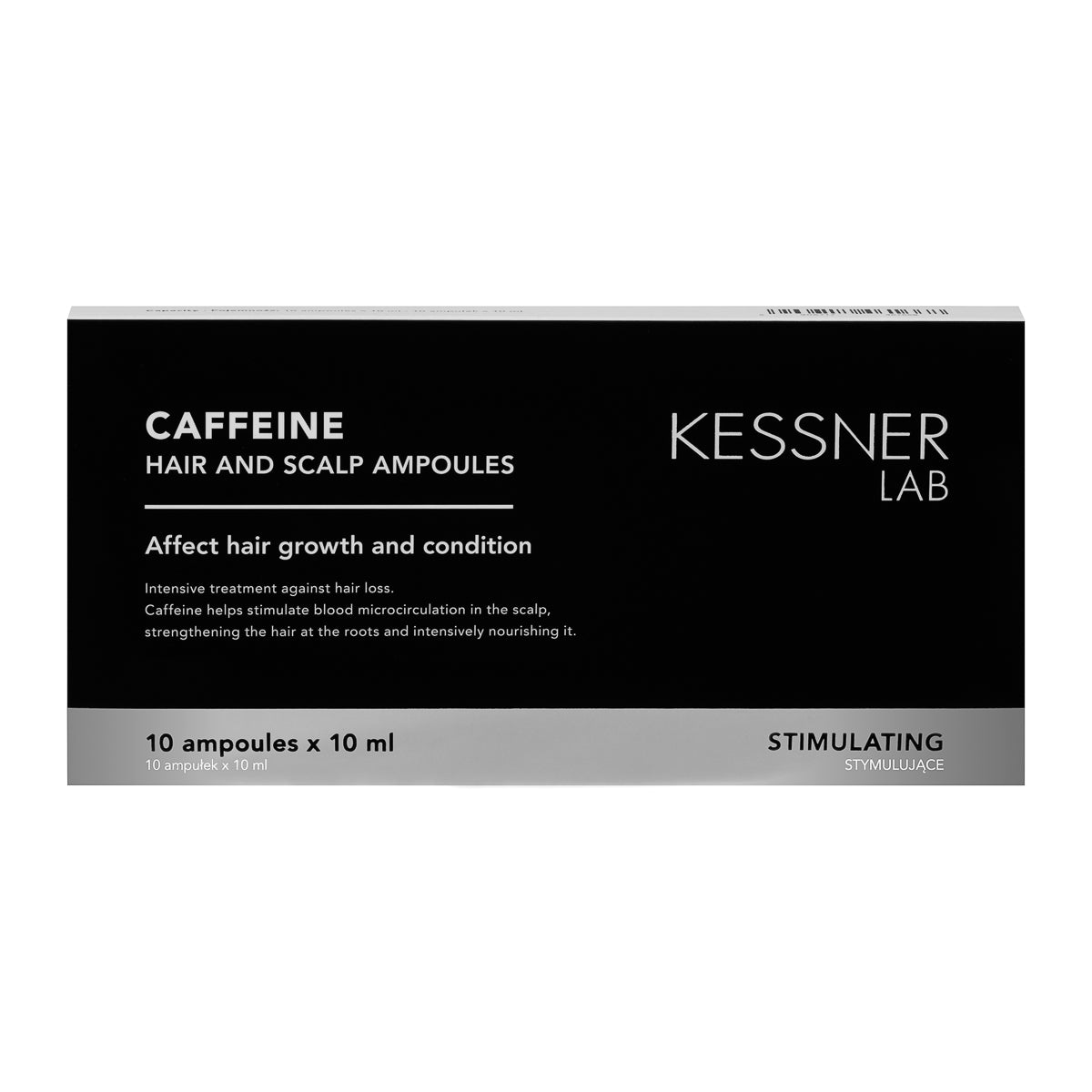 Set Flexible Haarbürste O-327 Violett und Ampullen Kessner Lab Caffeine