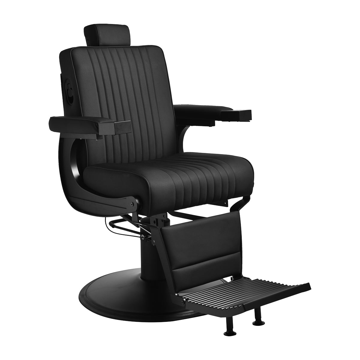 Gabbiano Levi Barber's Chair Schwarz mit schwarzem Gestell ohne Naht hinten