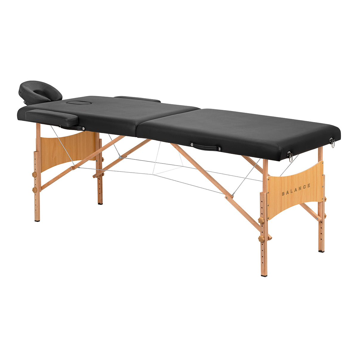 BALANCE wooden folding massage table 2 segment 190x70 black
