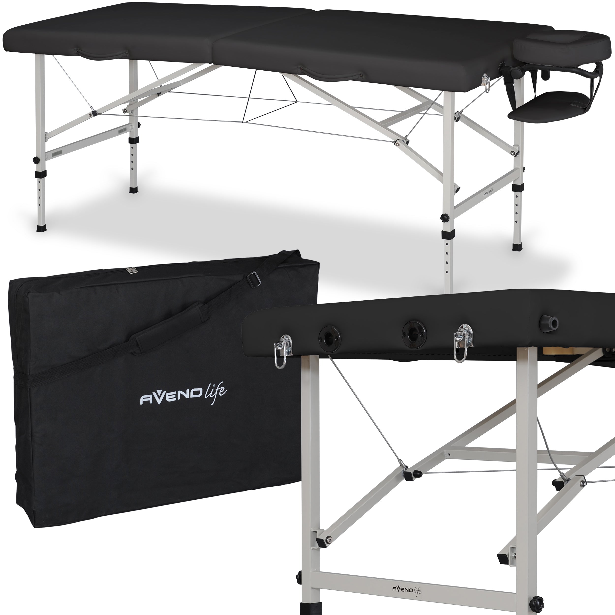 Massage table Torina Matt Touch K105 Black