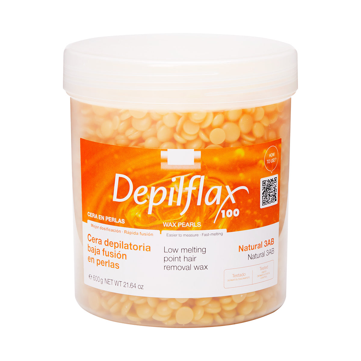 Depilflax 100 hard wax stripless depilatory pearl 600g natural