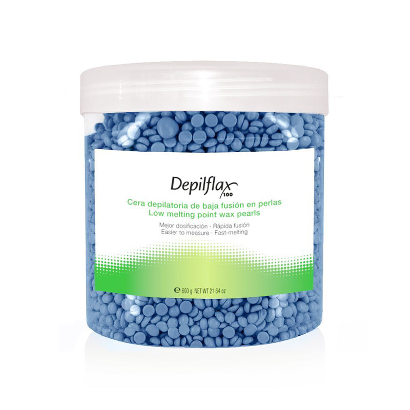 Depilflax hard wax stripless depilatory pearl azul 600g blue