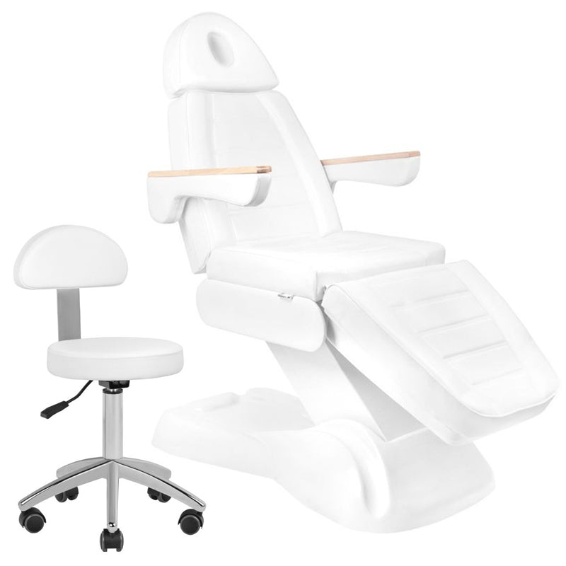 Chaise cosmétique électrique lux 273b + tabouret 304 blanc