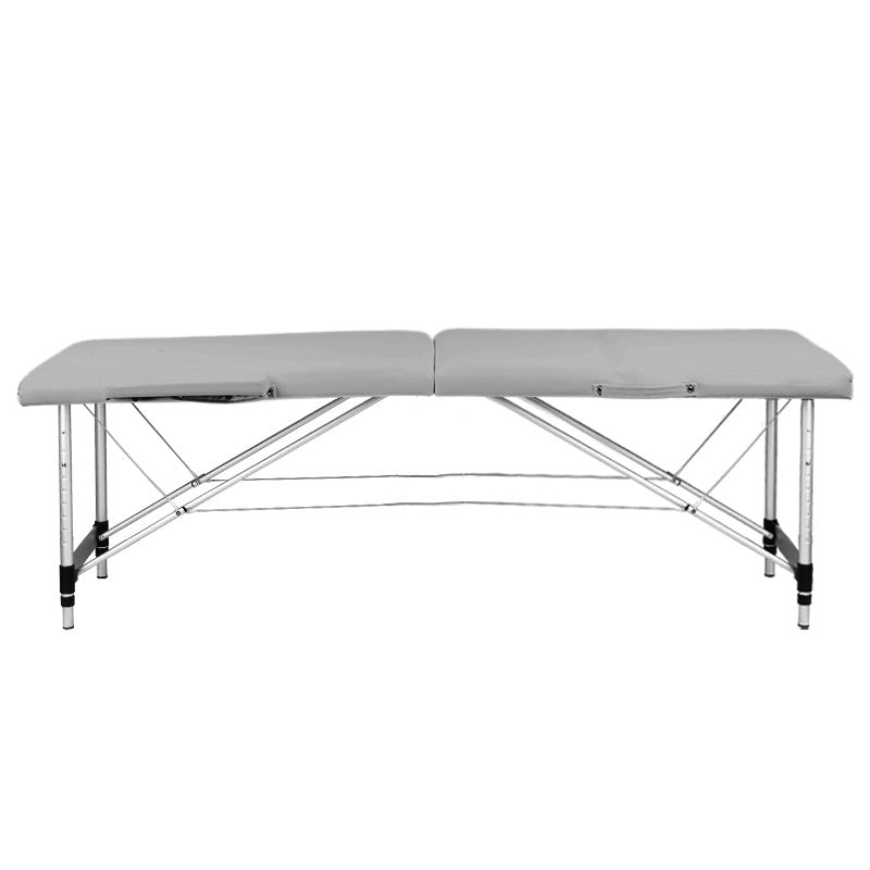 Table de massage pliante, aluminium, 2 sections, gris, confort