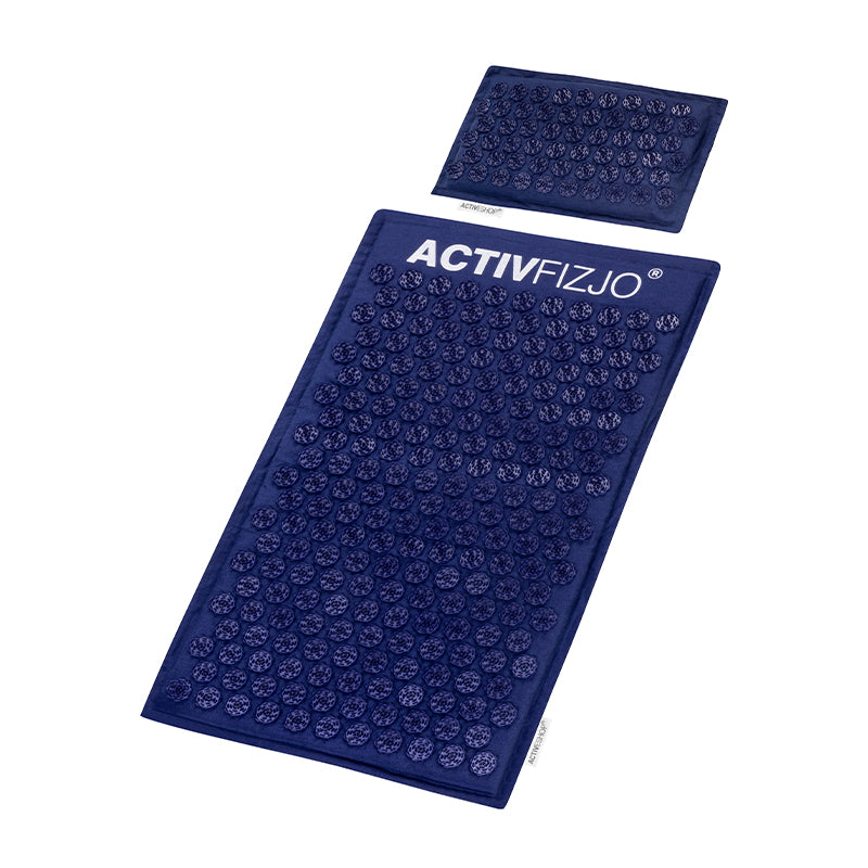 Activfizjo premium natural navy blue tapis d'acupression avec un coussin