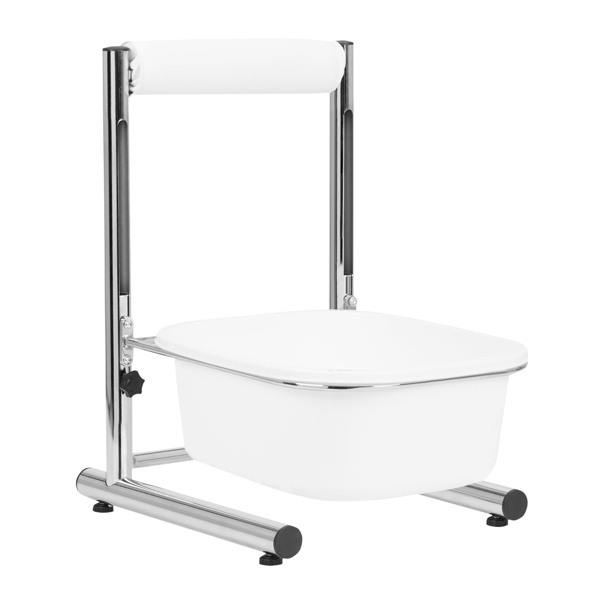 Pedicure tray with adjustable height, chrome