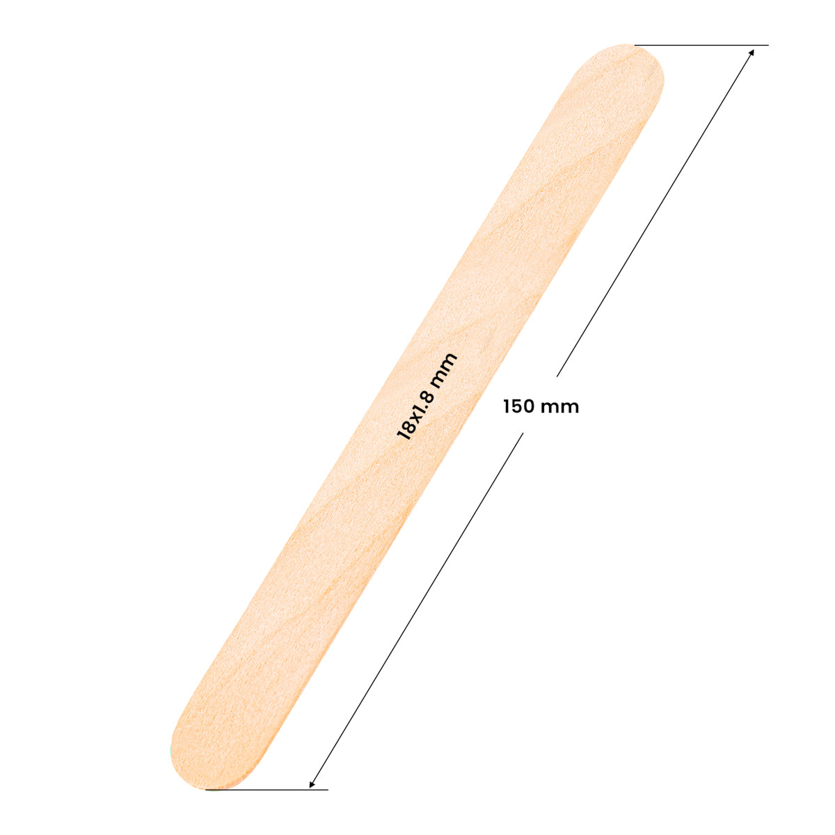 Grande spatule en bois 150x18x1.8mm - 50 pièces