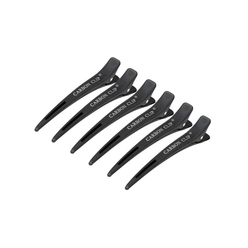 Hairdressing clamps carbon e-15 10 pcs 11.5 cm black