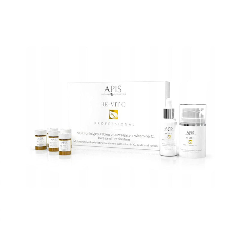 Apis re-vit c a multifunctional exfoliating treatment with vitamin c, acids and retinol.