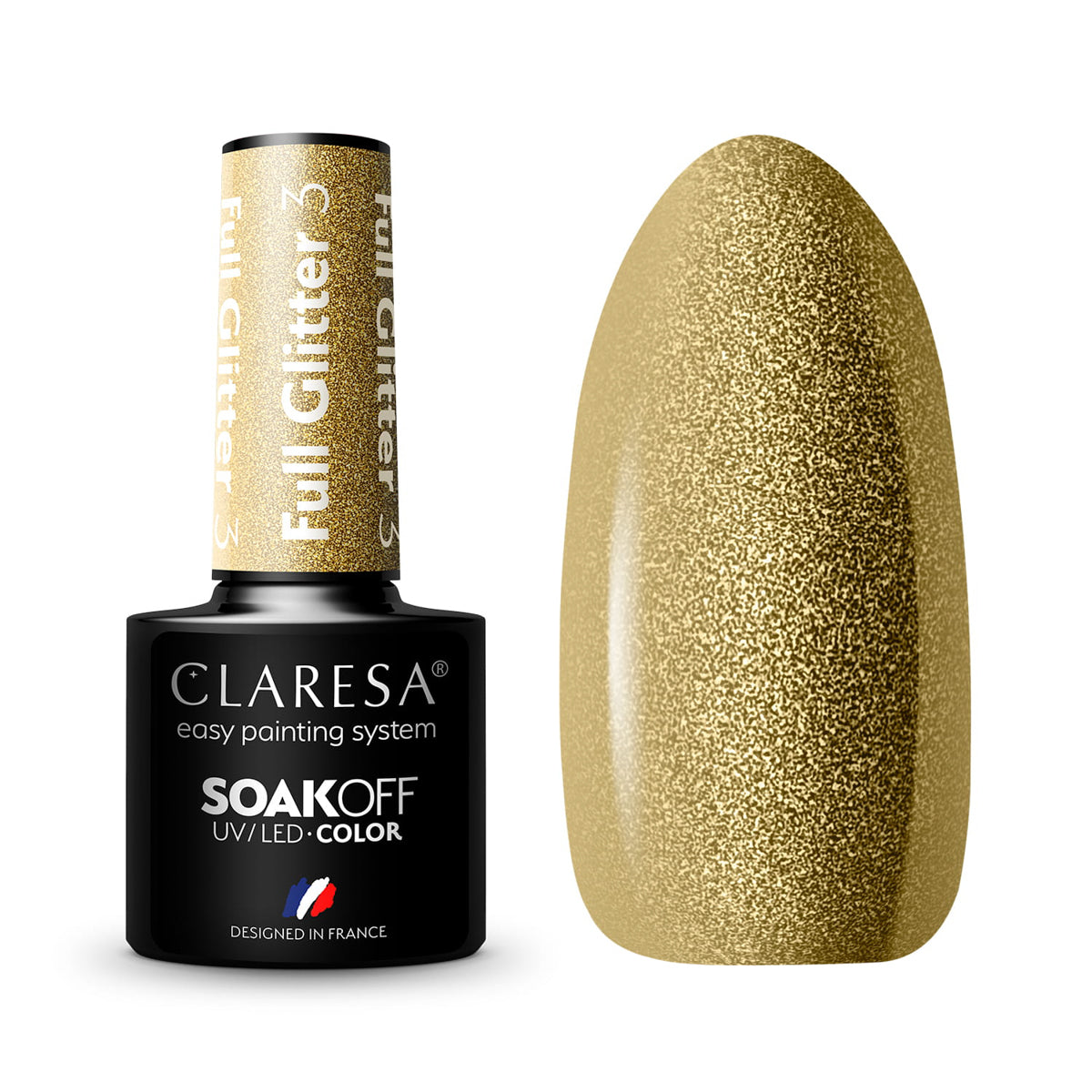 CLARESA Hybrid nail polish FULL GLITTER 3 -5g