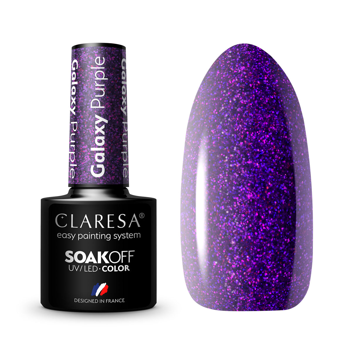 CLARESA Vernis hybride Galaxy Violet 5g
