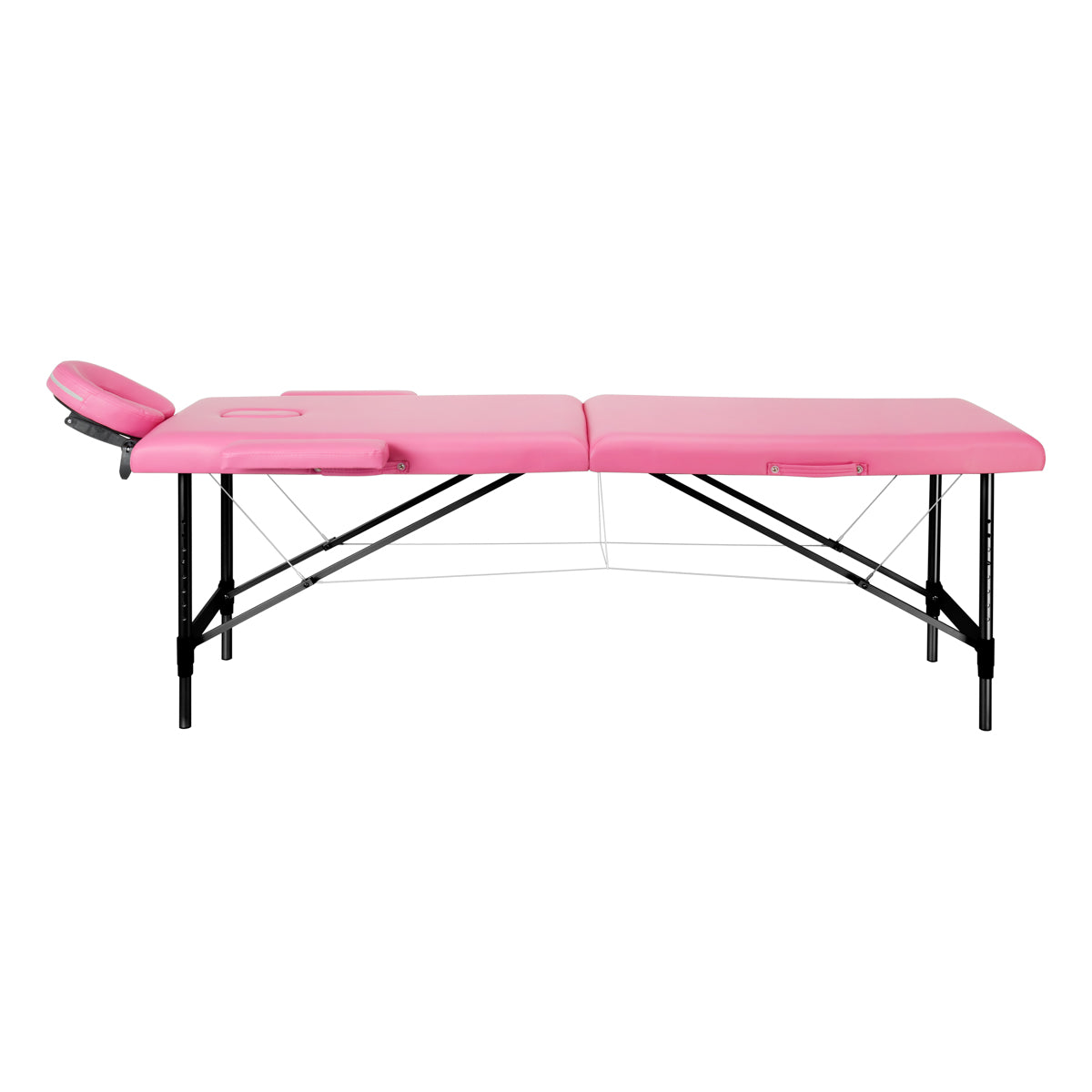 Table de massage pliante en aluminium Activ Fizjo confort 2 segments rose noir aluminium